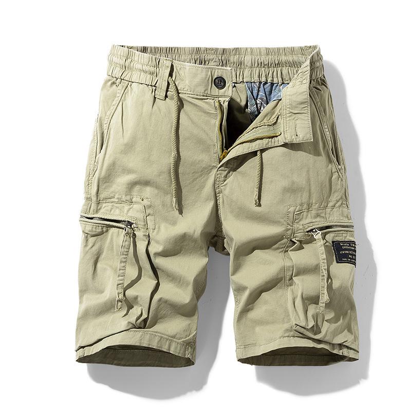 Herren Sommer Einfarbig Outdoor Freizeit Cargo Bequeme Shorts Herren Elastischer Bund Locker Gerades Design Shorts Herren