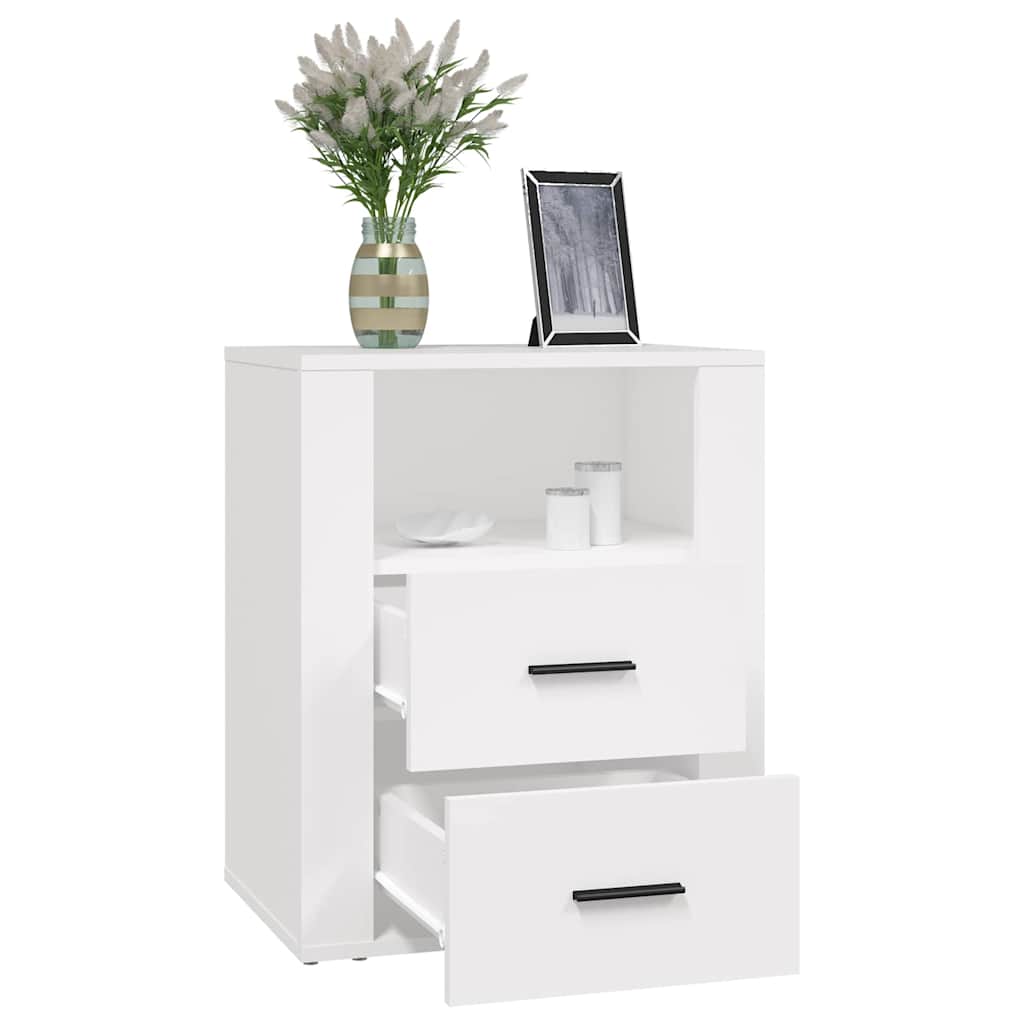 Nightstand White 50x36x60 cm Engineered Wood