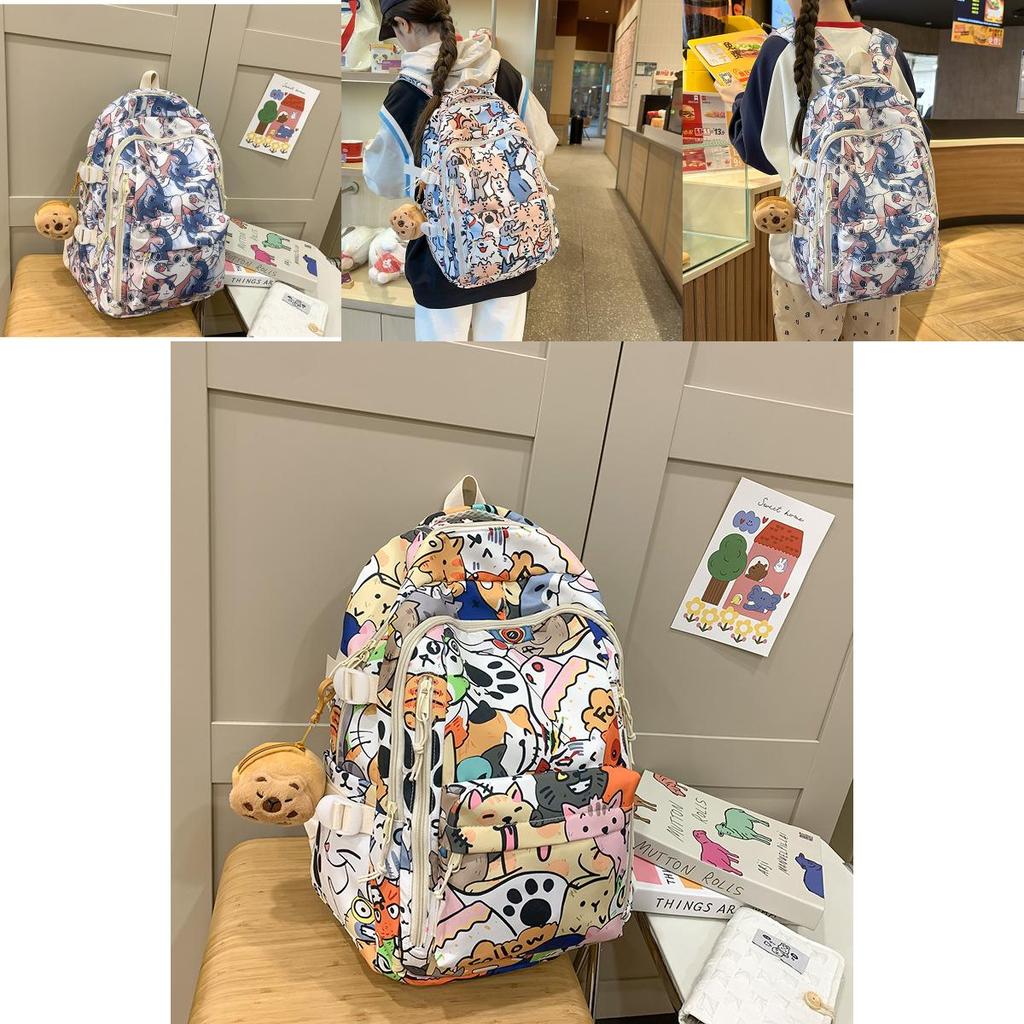 Kids Cartoon Animal Backpack With Lightweight Nylon And Comfort Shoulder Straps For School Use