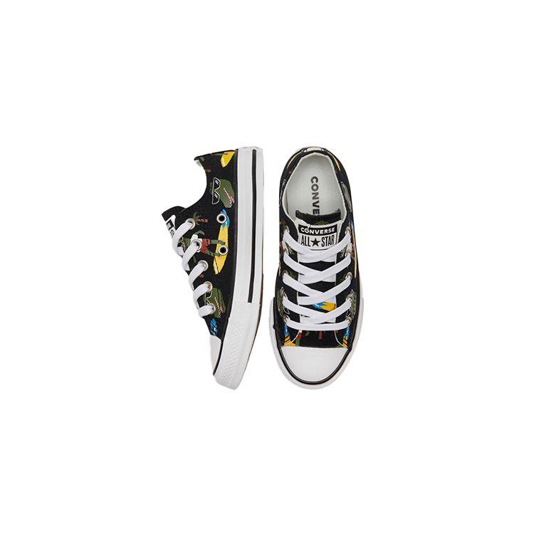 Converse Chuck Taylor All Star Canvas Comfortable Versatile Durable Low Top Kids Canvas Shoes Kids sneaker Black Green Yellow 671293C