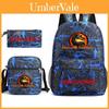 Mortal Kombat Book Bag Threepiece Set With Waterproof Oxford Fabric For Casual Travel