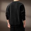 High-End Retro Jacquard Patchwork Raglan Sleeve Men's Sweatshirt - Autumn Heavyweight Trendy Round Neck Casual Top