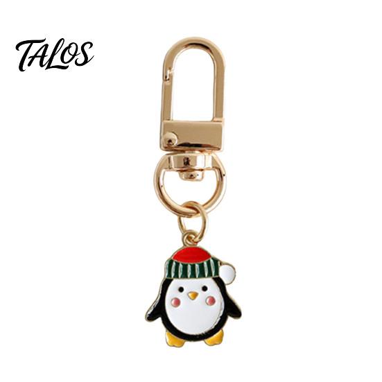 Christmas Party Keychain Cartoon Keychain, Enamel Santa Snowman Elk Snowflake Bag Charm, Holiday Decoration Xmas Theme Pendant for Backpacks Handbags