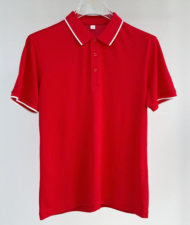 In-Stock Custom Ice Silk Polo Shirt: Short-Sleeved, Turn-Down Collar with Trendy Brand Embroidery and Your Unique Design.