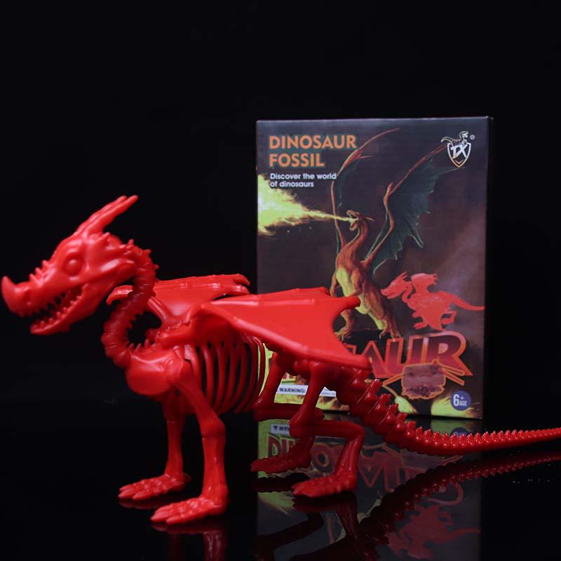 Jurassic Dinosaur Fossil Model: Fire & Ice Dragon Excavation Toy Set