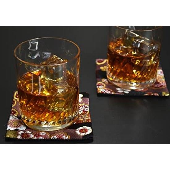 Japanese-style brocade kimono coasters set 2 (Beni Sakura)