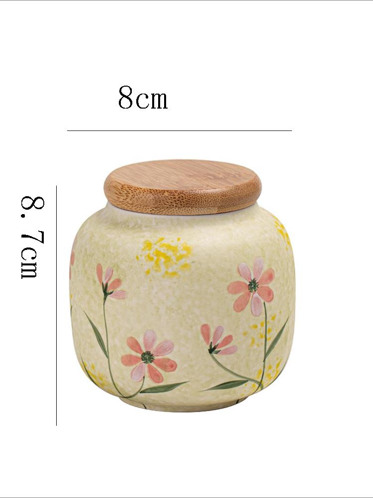 Creative Ceramic Flower Tea Jar Portable Small Sealed Candy Jar Home Multifunctional Jewelry Food Organizer Kitchen Container