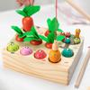 Wooden Carrot Pulling Fishing Insect Catching Toy For Cognitive Playtime Growth