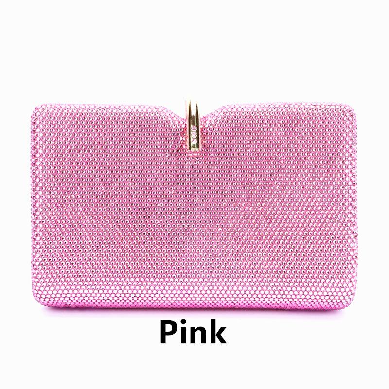 Coffee/Red Crystal Large Evening Clutches Diamond Wedding Purses Rhinestone Party Handbags Silver Bridal Dinner Clutch Bag