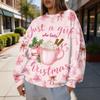 Women's Christmas Print Crewneck Sweatshirt, Lightweight Casual Trendy Pullover for Holiday Wear