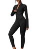 Seamless Long-Sleeve Zip Jumpsuit: Slim-Fit Yoga & Sportswear