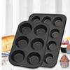 Non-stick Round Cupcake Mold Pan Muffin Tray Carbon Steel Baking Pan Pudding Bakeware Biscuit Pan(l)