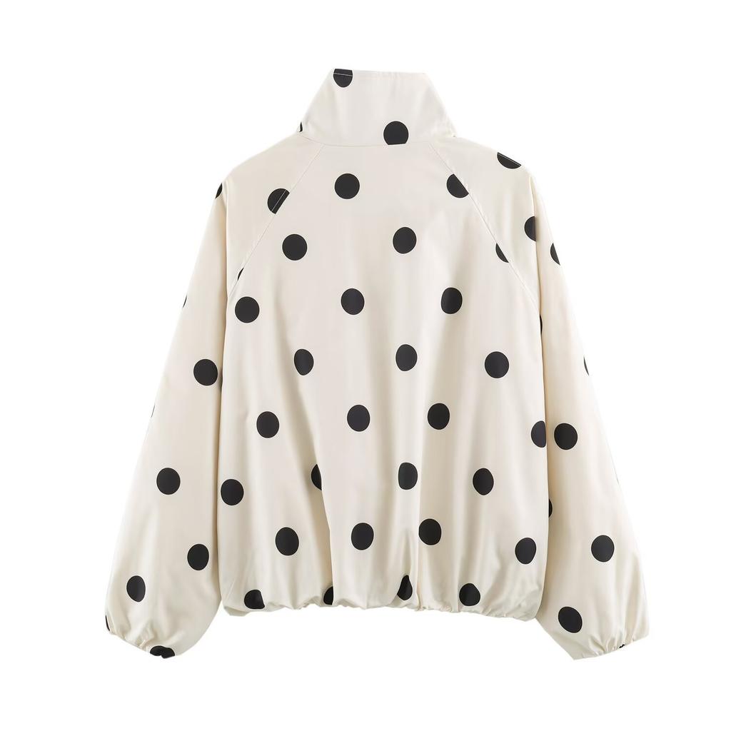 2026 Summer New Arrival: European and American Cross-border Women's Street Fashion Polka Dot Pilot Jacket W021 83089