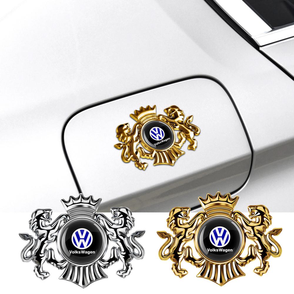 Valve Stems Caps Car Body Trunk Stickers 3D Metal Lion M108 Badge Emblem Sticker For VW Volkswagen R Rline Golf Polo Passat Touran Je