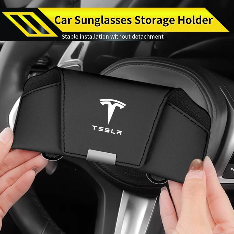 Magnetic Car Visor Glasses Holder Sunglasses Storage Box Interior For Tesla Model 3 Model S Model X Model Y Roadster Bonina C