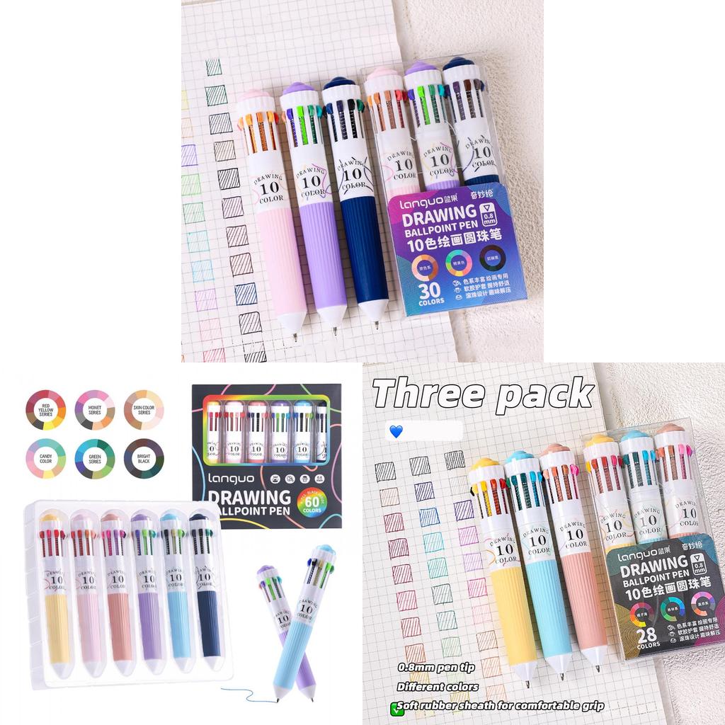 Color Pressbutton Ballpoint Pen With Sketching And Drawing For Students