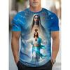 Jesus Letter Graphic Print Men's T-shirt Summer Short Sleeve T-Shirts Casual Oversized Jesus Christ Men's and Women's T-shirt Top