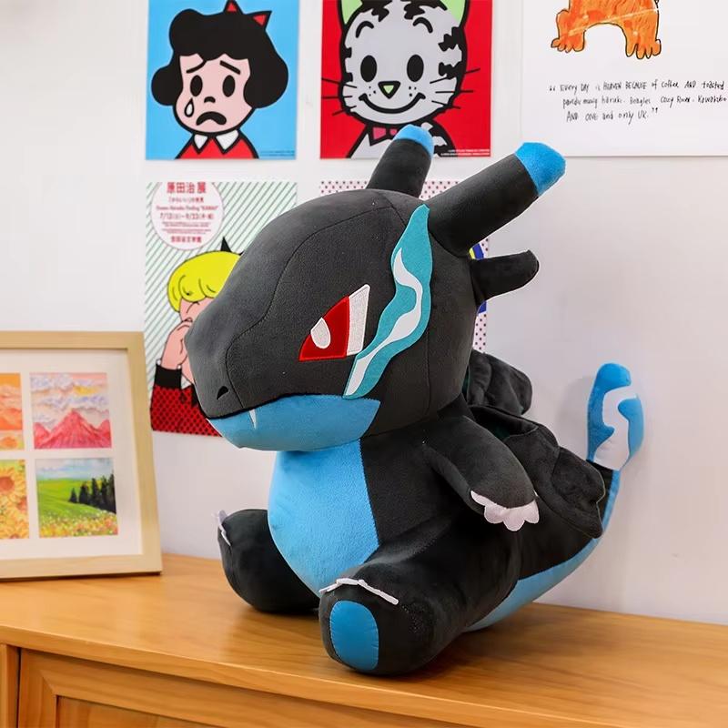 In Stock Pokemon Charizard Plush Toy Black Shiny Charizard Stuffed Animal Doll Pocket Monster Soft Plush Surprise Girl Gifts 30cm