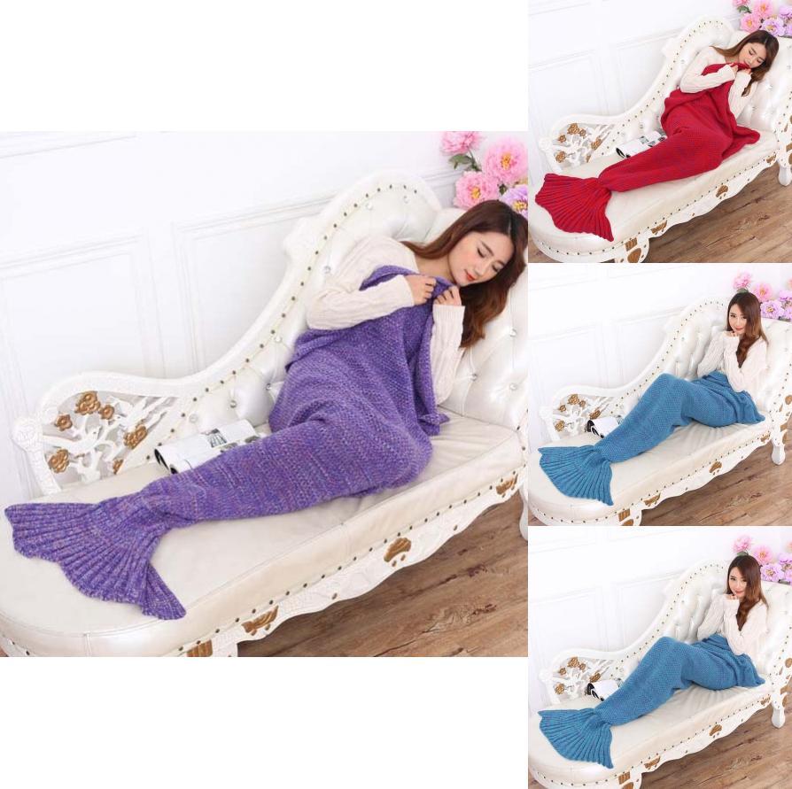 Meerjungfrauen-Decke aus Strickstoff für Frühling und Herbst Komfort und Wärme