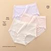 Women's Mid-Waist Breathable Cotton Underwear with Mulberry Silk Crotch and Antibacterial Seamless Design