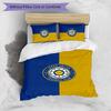 Leeds United Fußball Bedrucktes 3-teiliges Bettwäscheset, Bequemes hautfreundliches Schlafzimmer Bettbezug-Set
