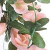Künstliche rosa Rosen-Ranken-Blumen-Girlande zum Aufhängen, Blumen-Dekoration für Zuhause, Garten, Party