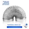 Conduit de ventilation universel en aluminium pour hottes de cuisine et de salle de bain