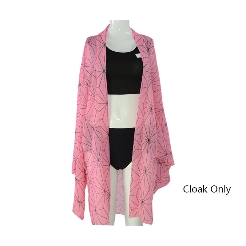 Stunning Demon Slayer Kimetsu No Yaiba Bikini Swimsuit Set With Beautiful Cloak For Summer