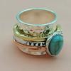 Vintage Imitation Turquoise Ring, Water Drop Three-Color Ring, Domineering Bohemian Ring.