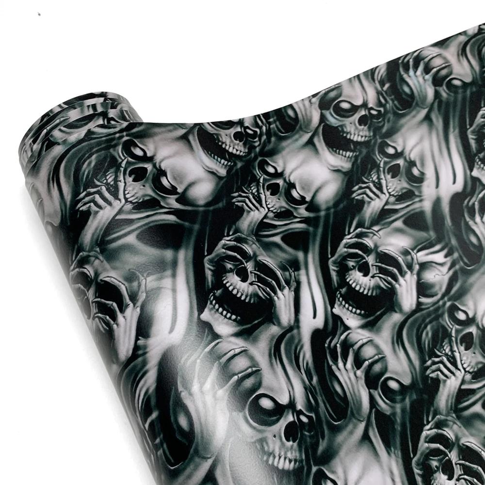 Car Sticker Skull Cartoon Printed Adhesive Vinyl for Car Body Film Camo Motorcycle Modification Films Wrap Vinyl Car Accessories