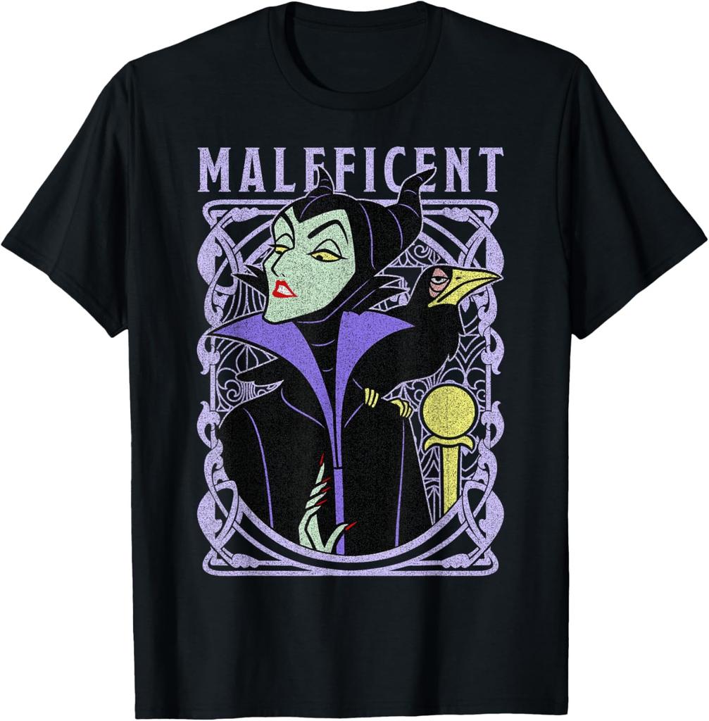 Hot Fashion Unisex Sleeping Beauty Maleficent Old School Poster T-Shirt S-4XL Four Seasons Gift
