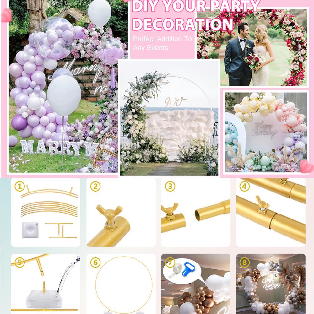 Runtowo 1pc Metal Ring Balloon Arch Bracket, Wedding Arch Decoration, Birthday Party Supplies
