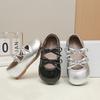 Girls' leather shoes 2025 spring and autumn new bow princess shoes little girl dance performance single shoes soft-soled Doudou shoes