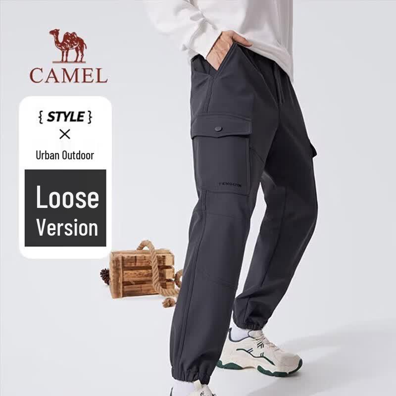 CAMEL Men's Fleece-Lined Water-Repellent Softshell Work Pants
