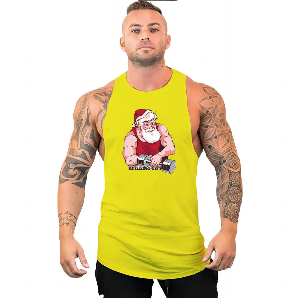 Sommer herre utendørs sport pustende vest 2D morsomt trykk flerfarget komfortabel topp Mote uformelt sportsklær for menn