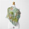 Silk Scarf Women Green Trees Print Square Scarves Wraps Bandana Small Hijab Foulards Lady Tie Headband Neckerchief