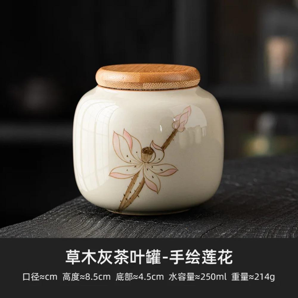 Barattolo Europeo in Ceramica con Coperchio Fiori Dipinti a Mano per Decorazione Tavolo Contenitore Ermetico per Tè Dispenser per Cereali da Cucina