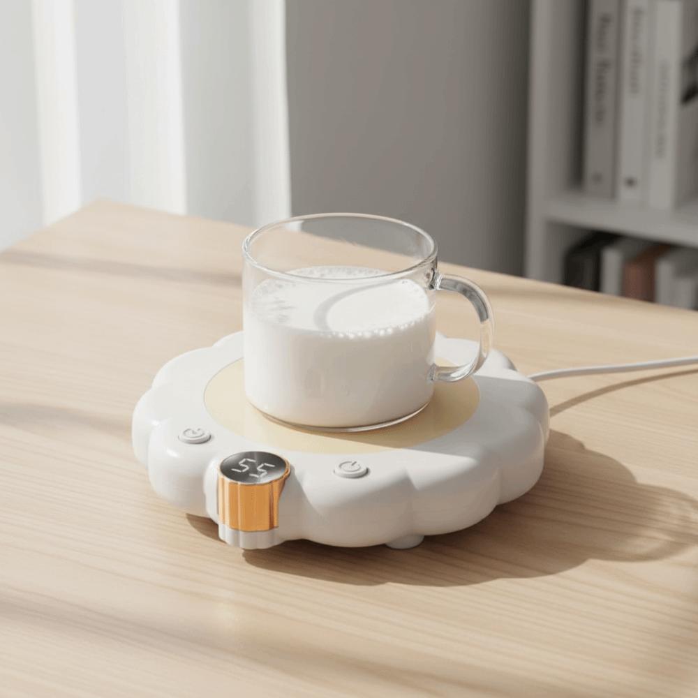 Flower Shaped Thermostatic Coaster Adjustable Temperature Electric Heating Cup Pad Dormitory