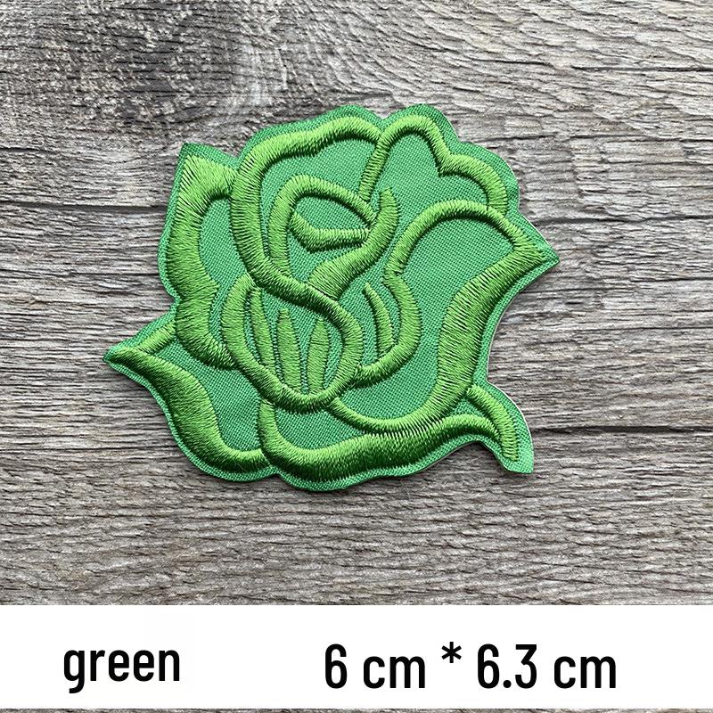Self-Adhesive Rose Embroidery Patch for Mending, Repairing, Décor, and Versatile Applications.