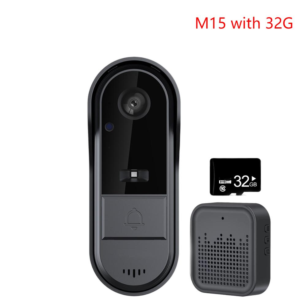 Wireless Video Doorbell with Chime 2-Way Talk Smart Video Doorbell Camera Night Vision Intelligent Doorbell for Home Security