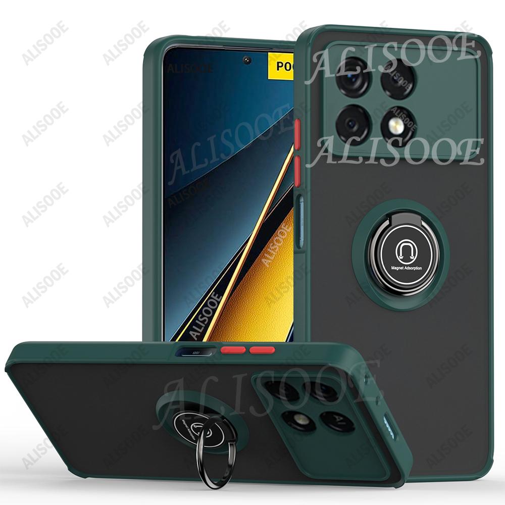 Kickstand Funda for POCO X7 Pro F7 F6 F5 X6 Pro Case Armor Ring Holder Protective Cover for Xiaomi Redmi K70 Shockproof Case