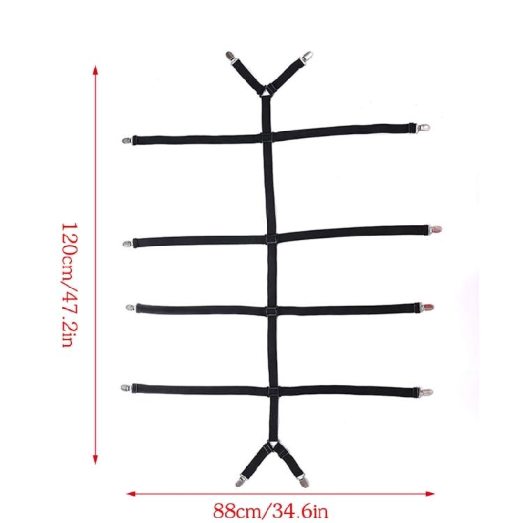 Universal Bed Sheet Holder 12 Clips Extended Length Rusts Proof Slip Resistant Elastic Mattress Adjustable Tensioner