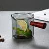 120 ml Glas Espresso Messbecher mit Holzgriff Sechseck Milchkännchen Kaffeezubehör Saucenbecher Servierkännchen Küche Zuhause Café