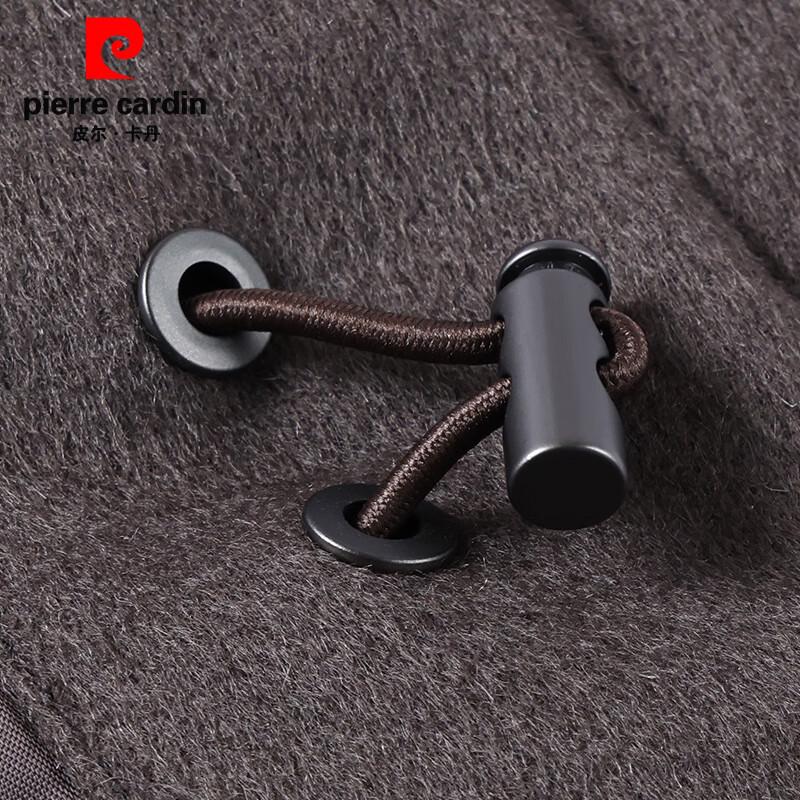 Pierre Cardin Men's Pure Wool Leather-Collar Jacket