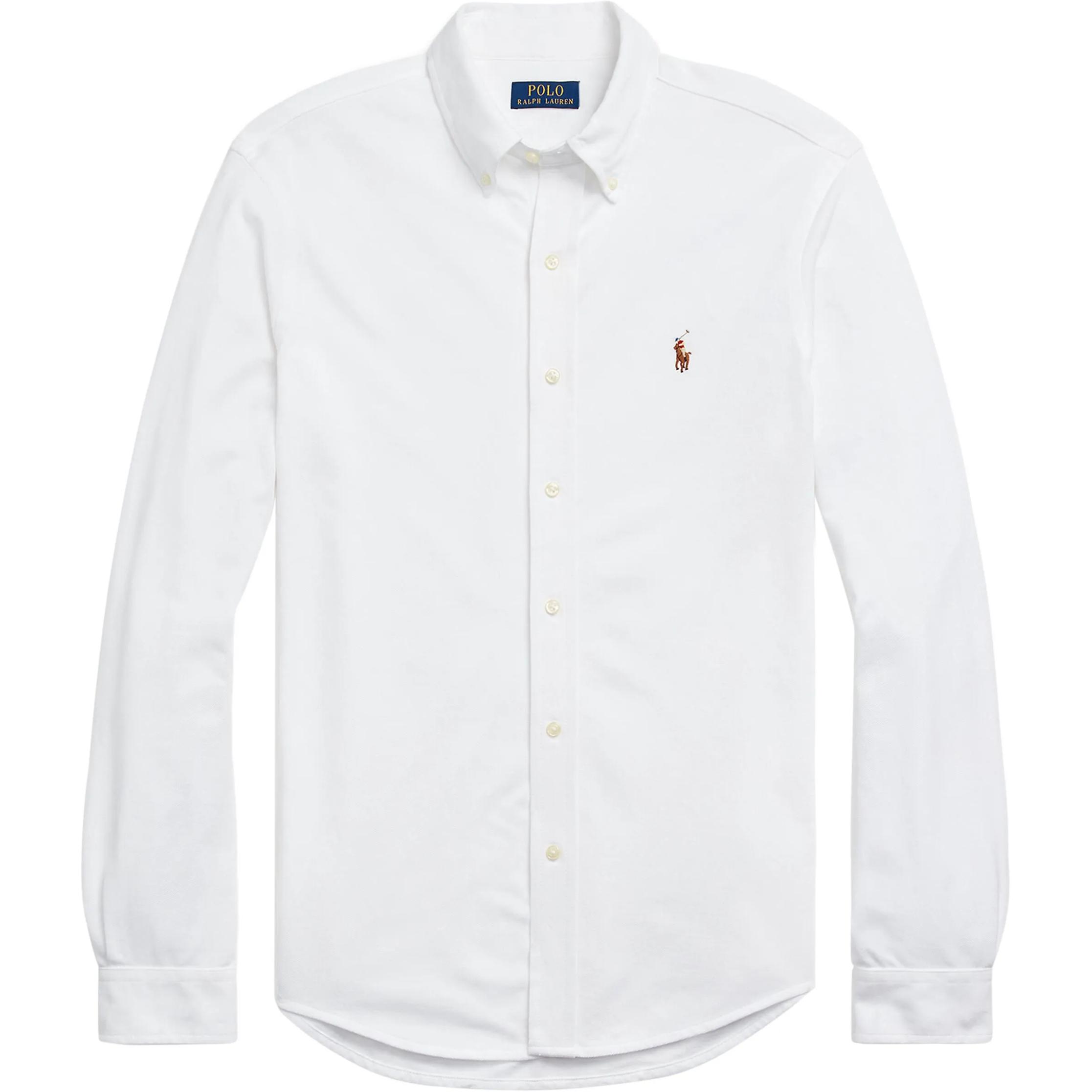 

Сорочка чоловіча Polo Ralph Lauren з логотипом, однобортна, з коміром, довгий рукав, біла 710932545-002 L