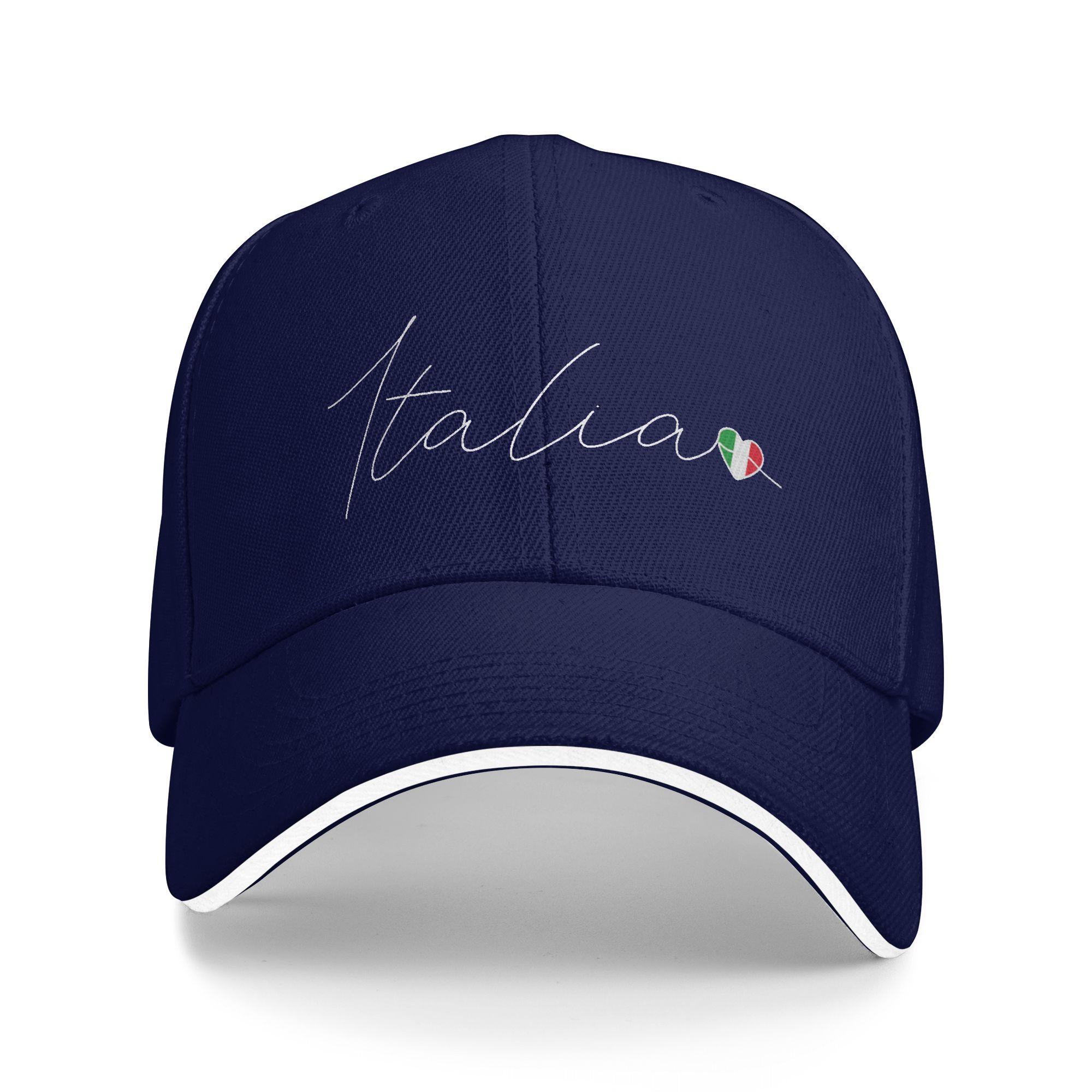 

Women Unisex Italia Simple Love Italian Flag Heart on Italy Outdoor Hat Sun Cap Casual Baseball Cap Sports Hats One Size