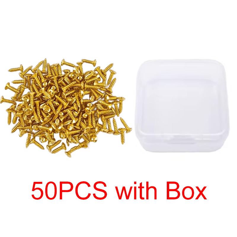 50PCS Guitar Protective Plate Screws 3*12mm Size Screws with 1PC Transparent Box Gold Silver Black Available Guitar Supplies ZYF