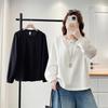 Plus Size 2026 Spring Lace Long Sleeve Round Neck T-shirt - Women's Versatile Mamba Cotton Top 805