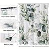 Eucalyptus Printed Waterproof Polyester Bath Drapery with Hooks, Woven, Arts-Themed, Water-Resistant, All-Season Bath Partition