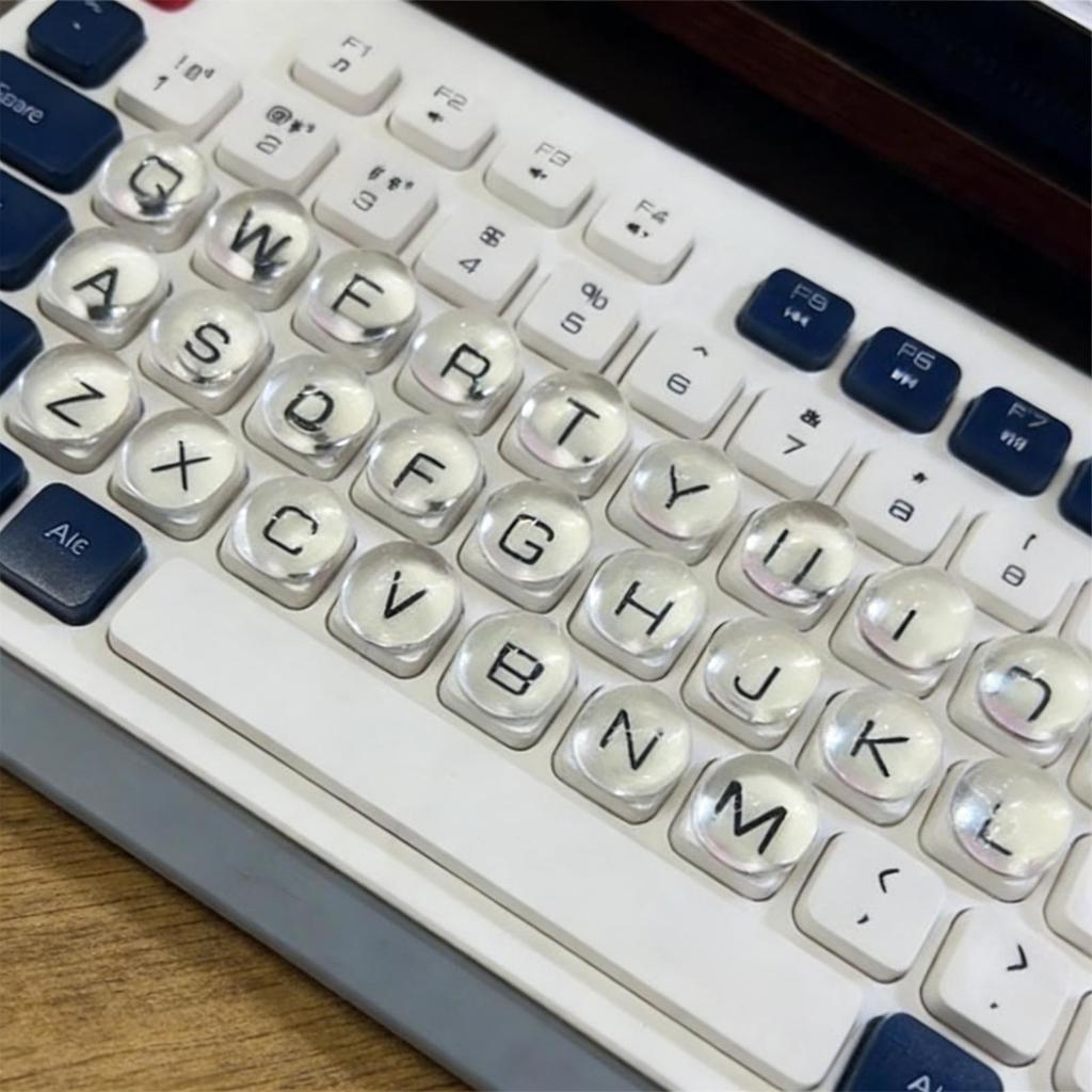 32pcs Raised Round Transparent Keyboard Stickers Computer Accessories Clear laptop Keyboard Cover Stickers For Long Nails